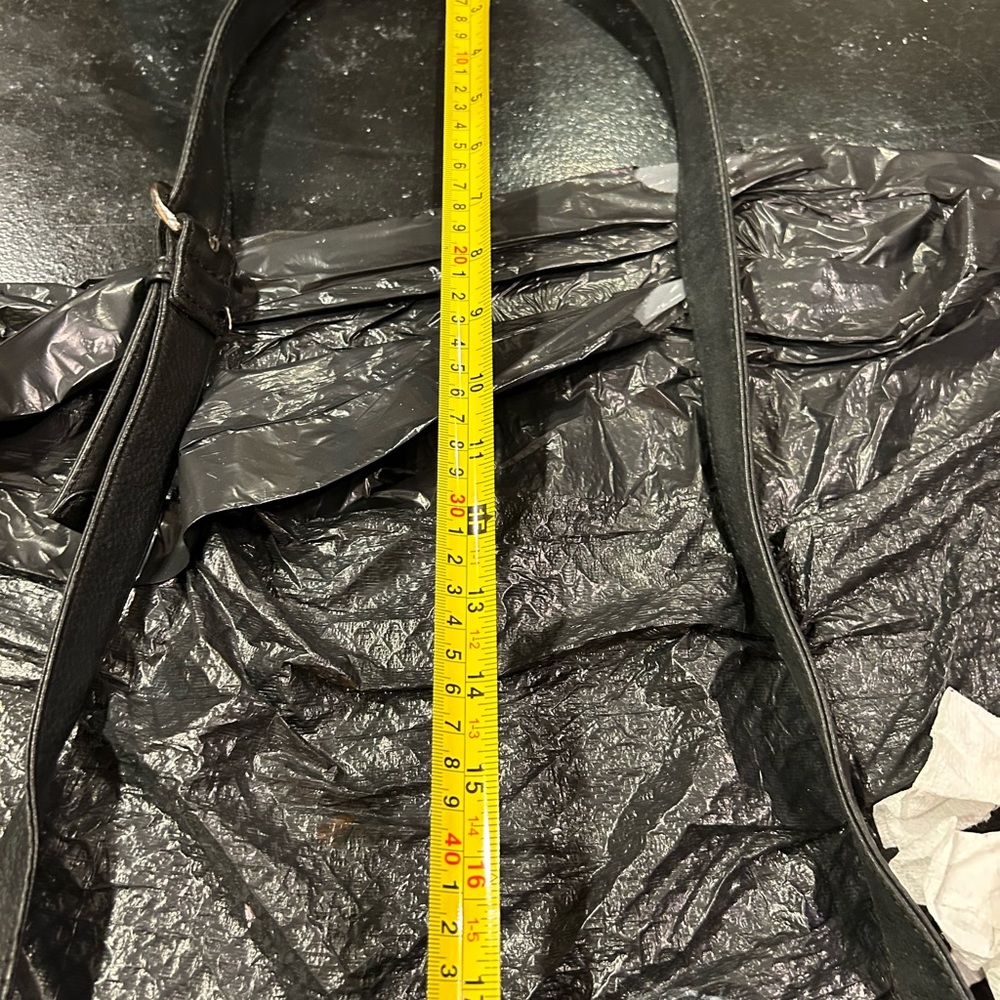 VINTAGE FOSSIL BLACK LEATHER UPCYCLED PAINTED BAG - Picture 13 of 14